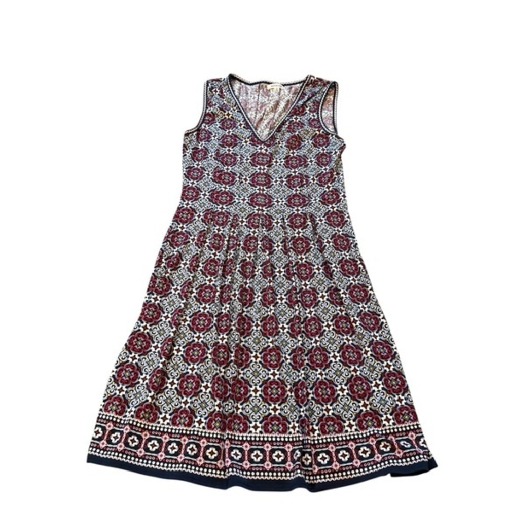 Max Studio Sleeveless Printed Midi Dress – Size Small – Boho Tile Print